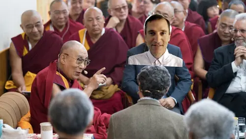 With the Dalai Lama at Mind and Life Institute dialogue