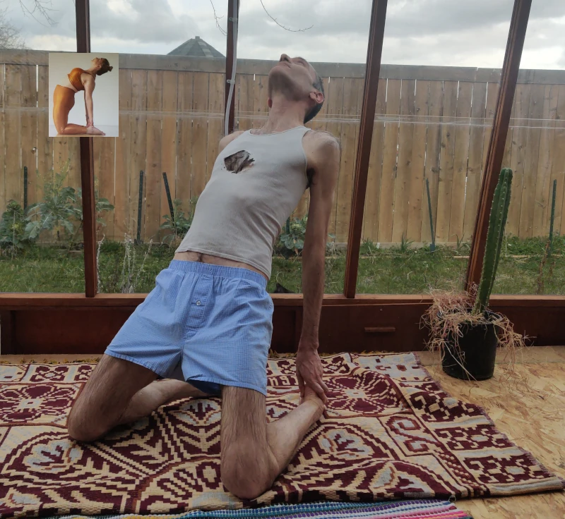 Joshua in Camel Pose